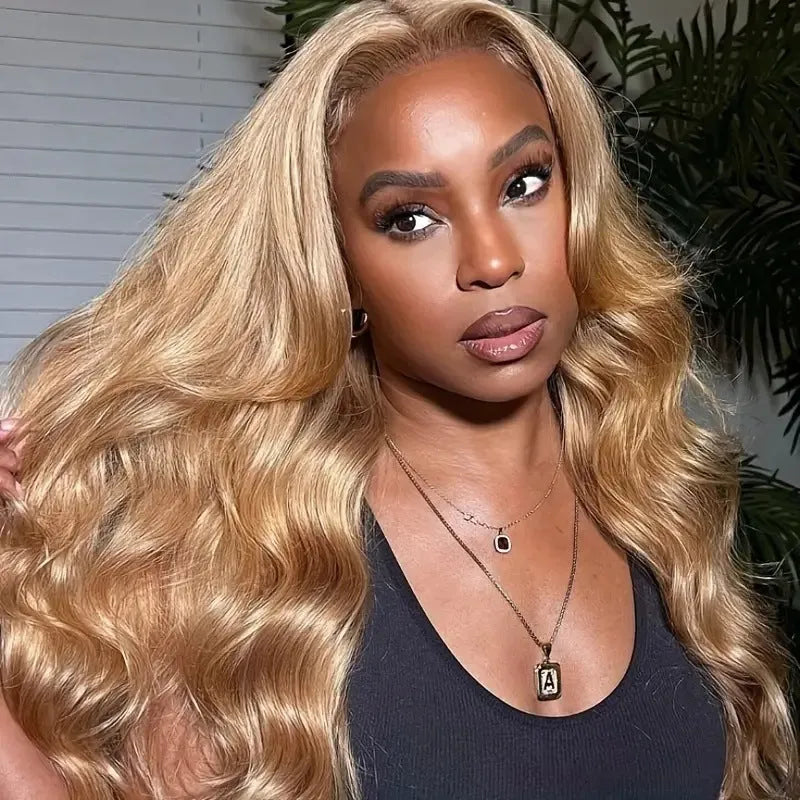 Long big wave wig in light brown with side bangs made from high temperature fibre