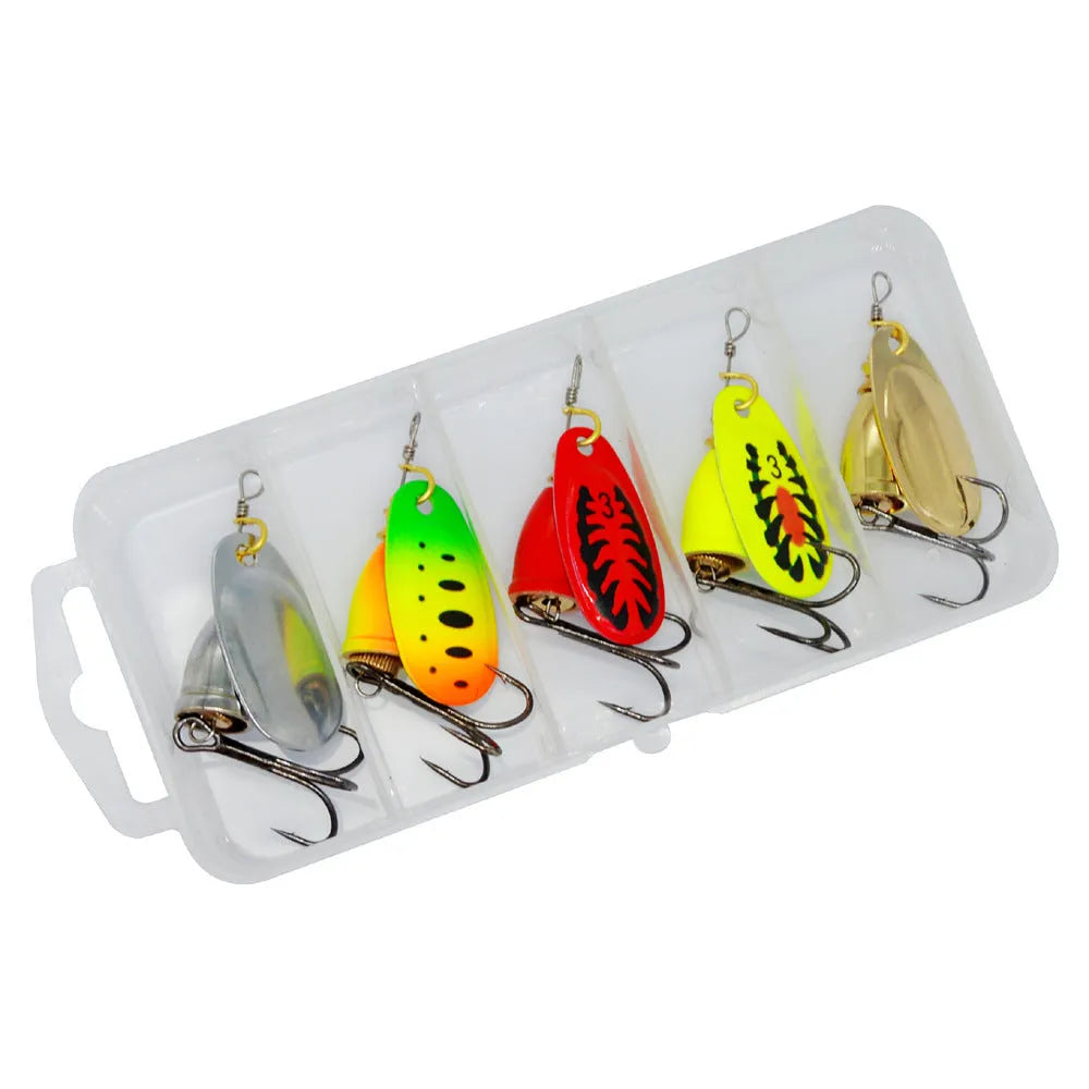 R composite rotating sequins copper bell fishing lure in seven colour options including yellow green and gold mesh