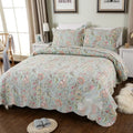 Pure cotton bedspread three-piece set with geometric pattern on 1.8m bed