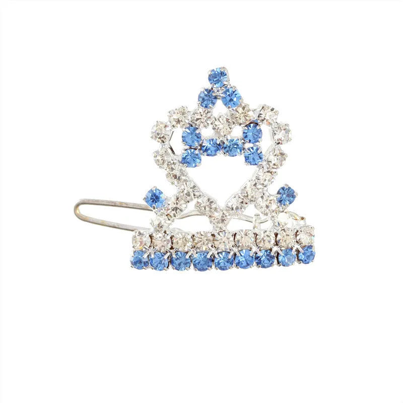 3cm princess crown barrette for small dogs and cats in pink colour decorative pet hair clip