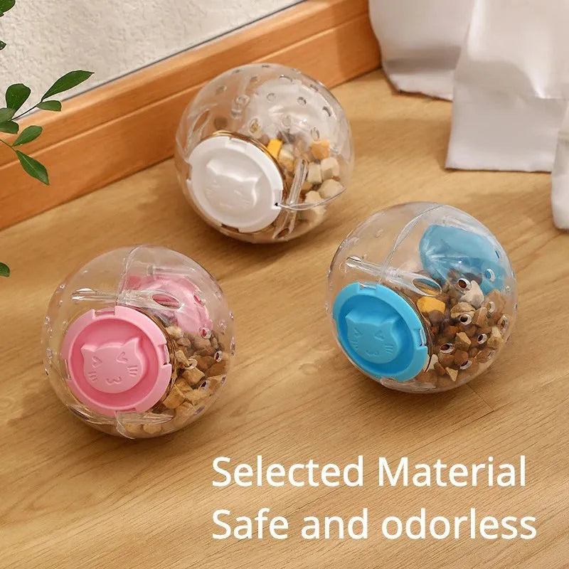 11.5cm slow feeding ball for dogs and cats in blue colour on white background