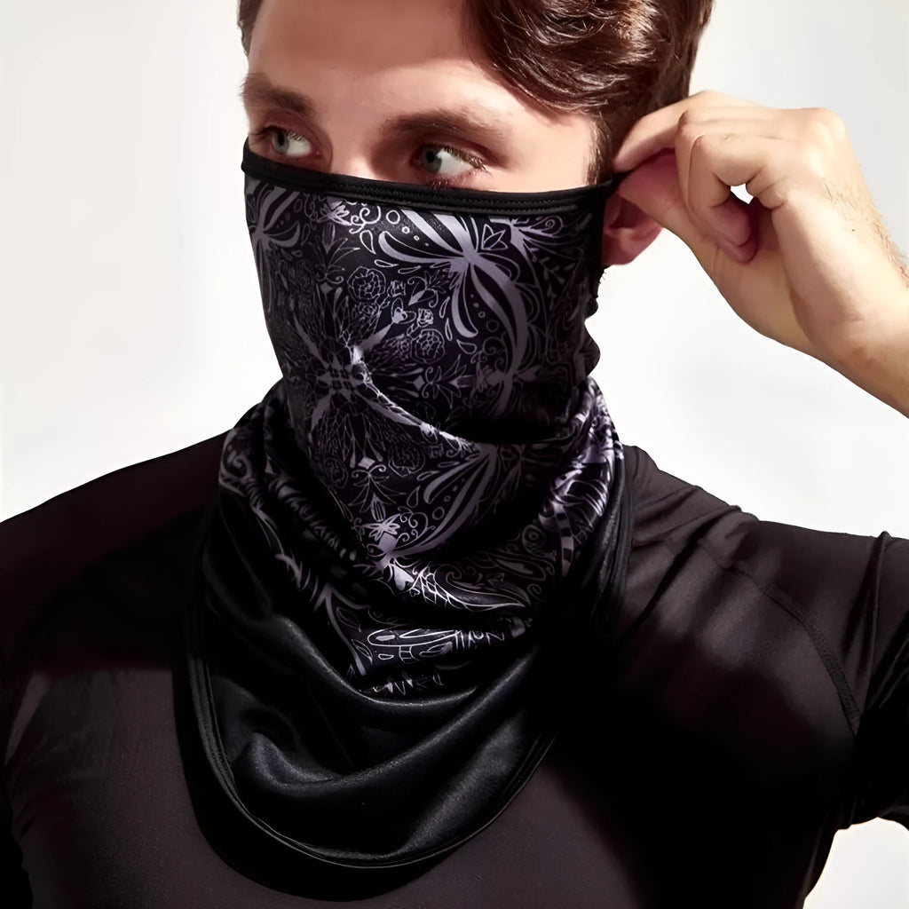 Full face and neck protection integrated sun mask in Lycra and Spandex, standard size, multiple colours