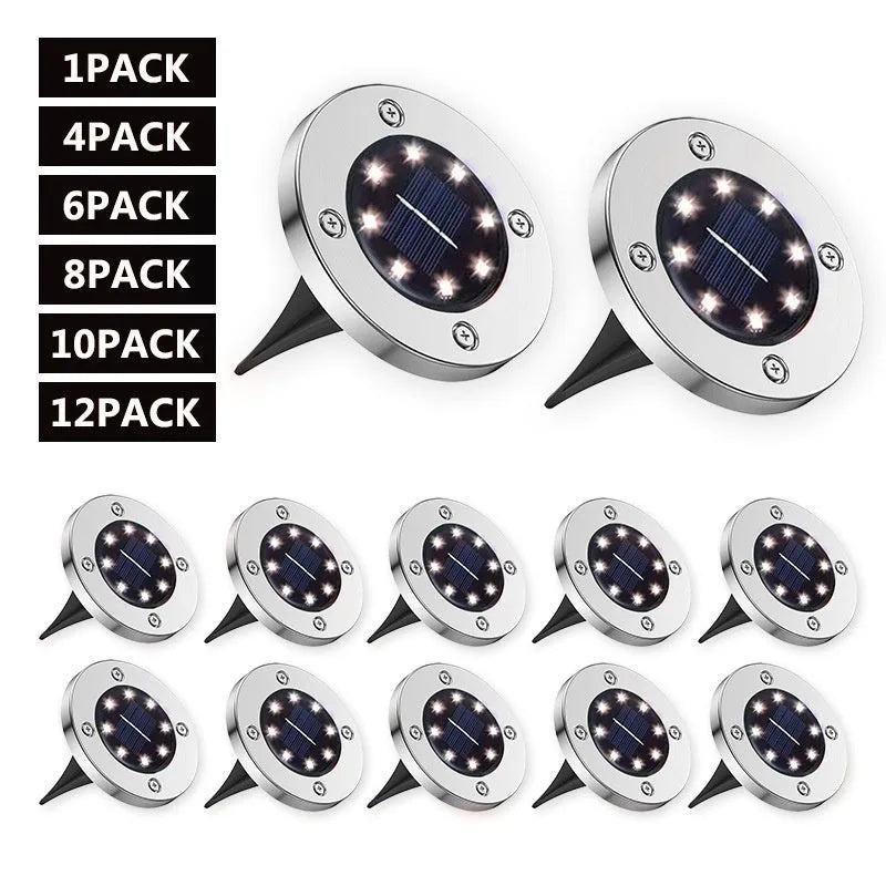 Solar stainless steel underground outdoor ground lawn garden lamp with flush installation design