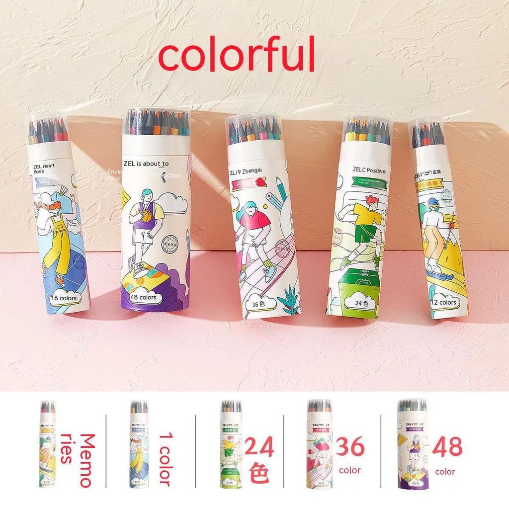 Zhenglin Sports Series colour pencil sets in various colour counts including 24 and 36 pencil options