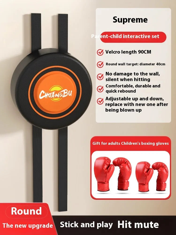 Boxing sandbag home fight wall target hanging PU punch bag with round square options and boxing gloves