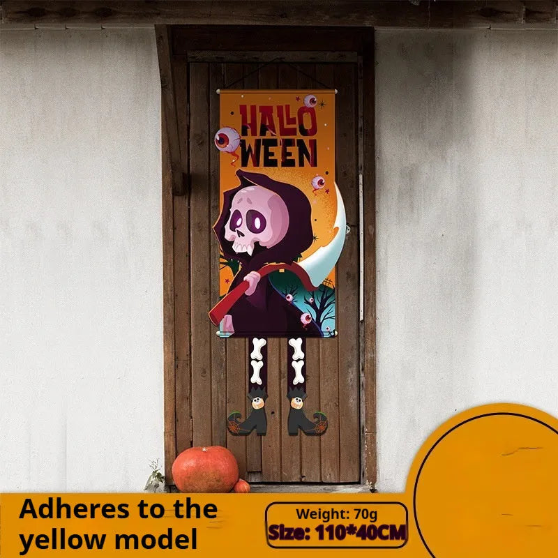 Halloween wall painting pumpkin cloth decoration 110 by 40 centimetres hanging on wall