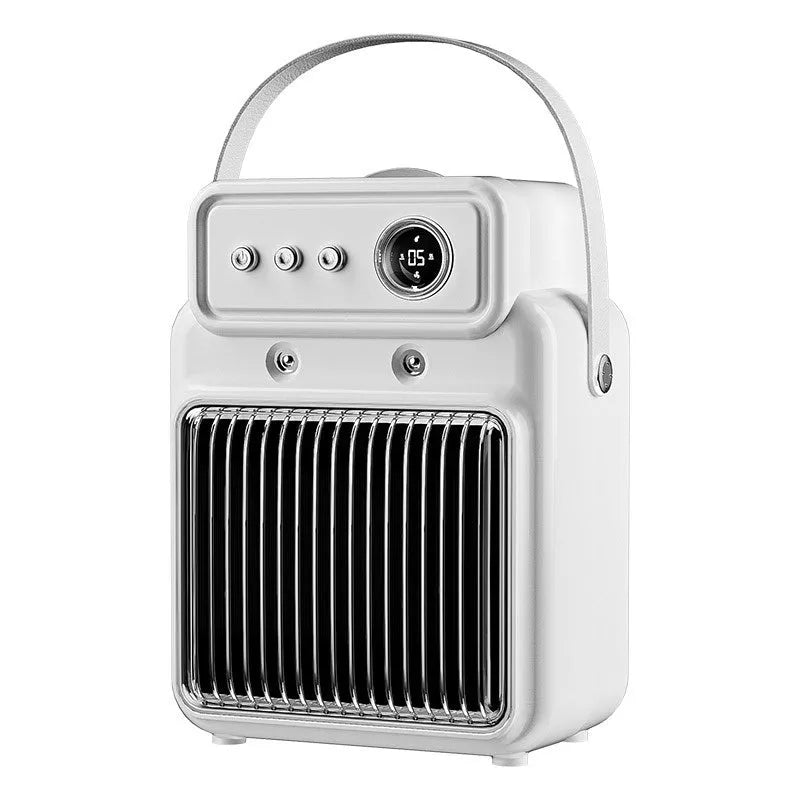 White 1200W 2 in 1 humidifying PTC room heater with spray mist, 19cm x 25cm, for office or bedroom use
