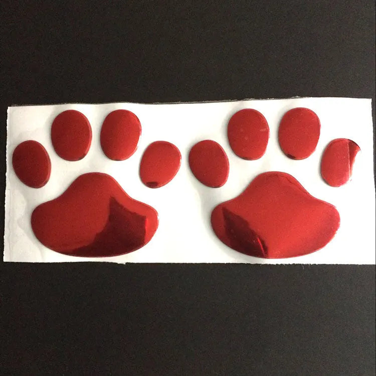PVC car sticker with hand-shaped brush design and dog footprints pattern for bumper scratch coverage
