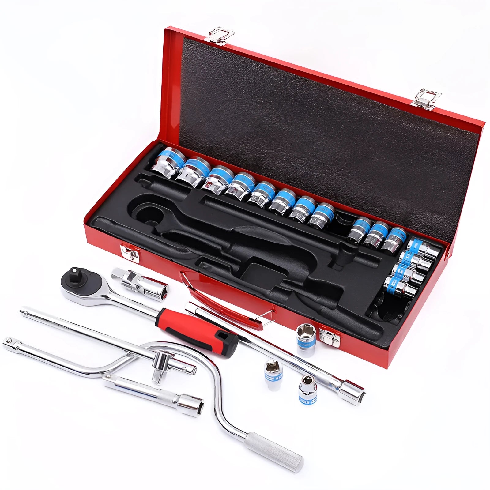 24-piece curved bow chrome vanadium steel car repair wrench socket combination set