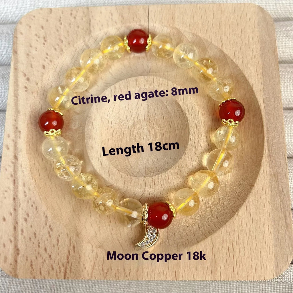 Handcrafted citrine crystal bracelet for women, niche style handmade jewellery