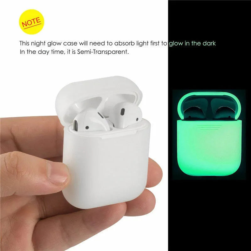 Luminous silicone flip-top protective case for Apple AirPods wireless earphones