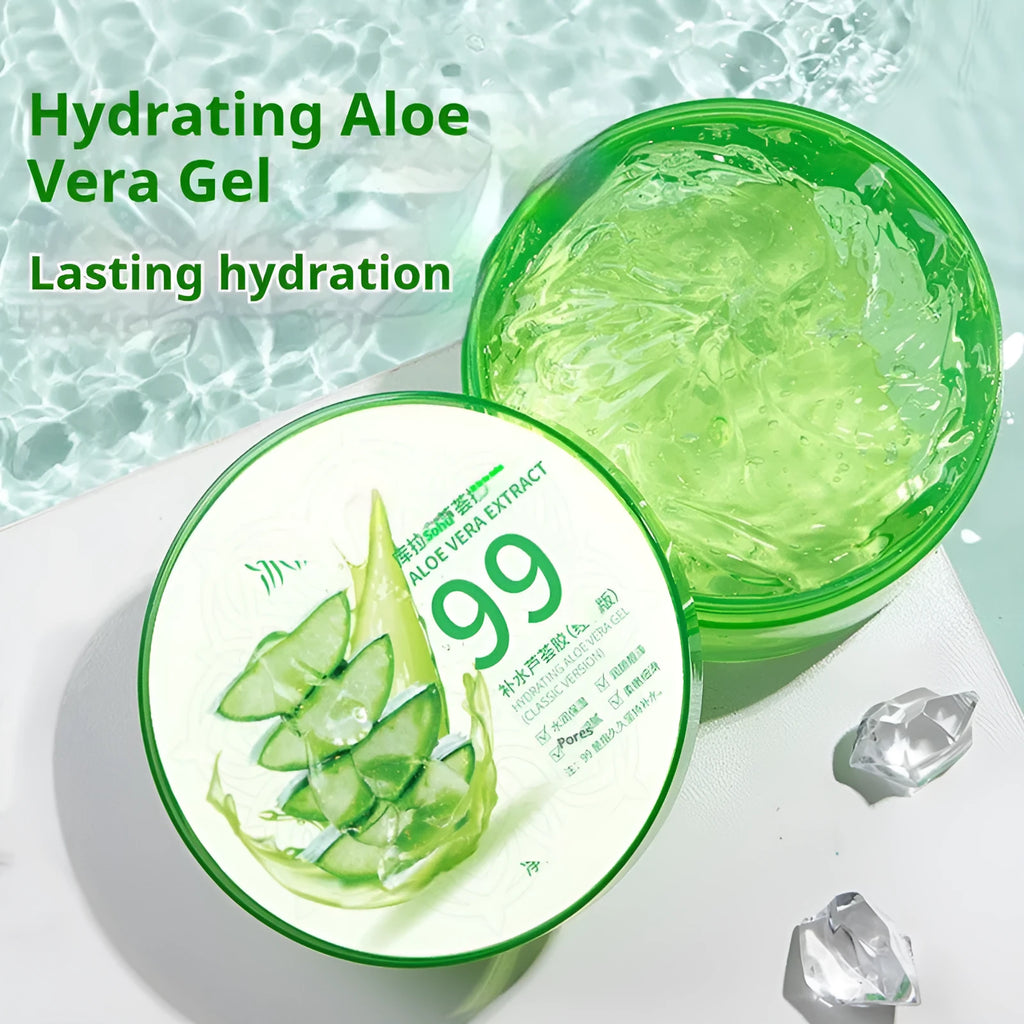 300g aloe vera gel in a bottle, a skincare product for soothing and moisturising face and body