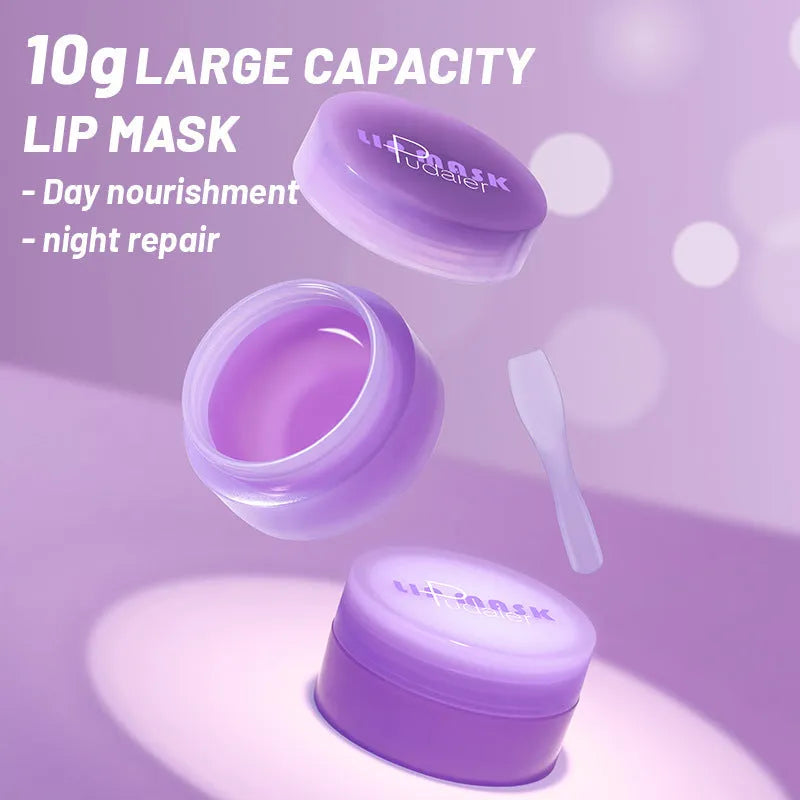 Exfoliating lip balm mask with scraper tool in 10ml size