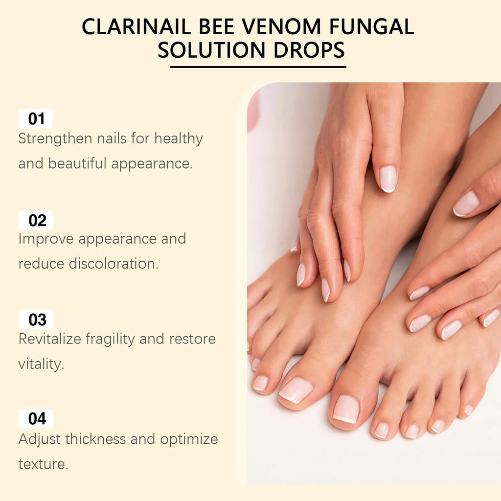 50ml nail fungus care solution bottle with bee venom and peppermint oil ingredients list