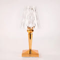 Rose gold plated portable touch night light with dimmer on a table