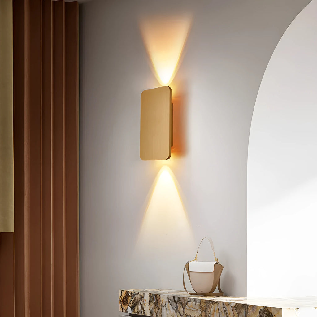 Minimalist Nordic style LED wall lamp in modern design with adjustable light colours mounted on bedroom wall