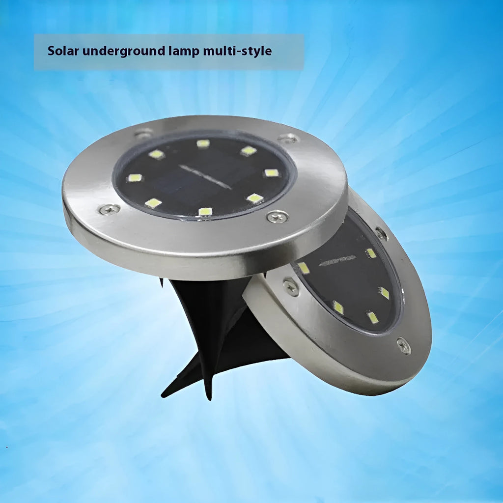 Solar stainless steel underground outdoor ground lawn garden lamp with flush installation design