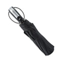 Triple folding business advertising umbrella with automatic opening mechanism and rubber handle