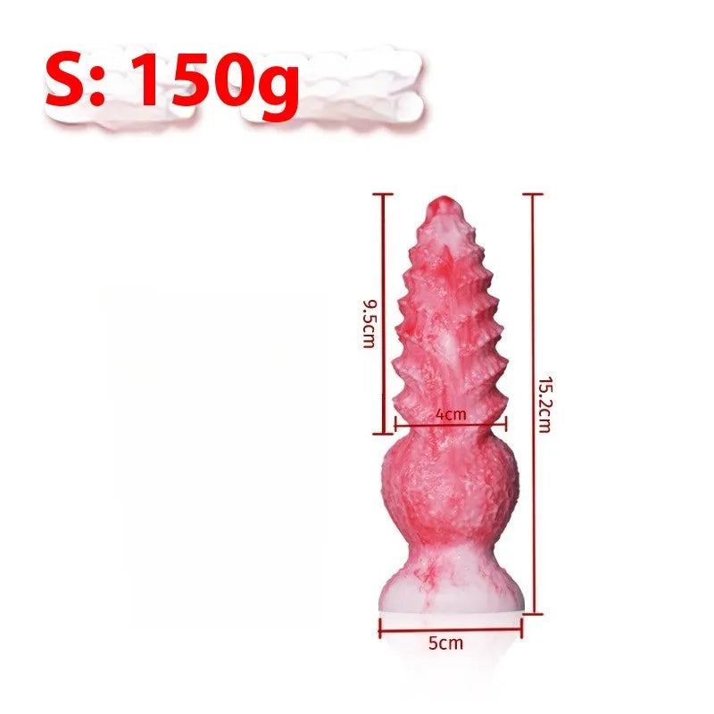 Pink platinum silicone women's masturbation device sex toy shaped like a penis