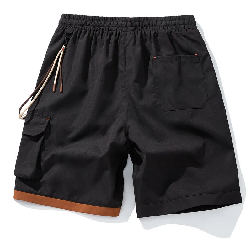 Men's plus size bamboo fibre sports shorts in a loose, cropped fit