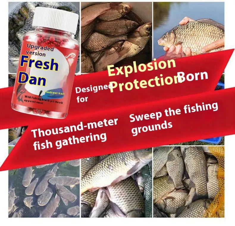 Fresh red fishing bait for crucian carp and grass carp in a bottle