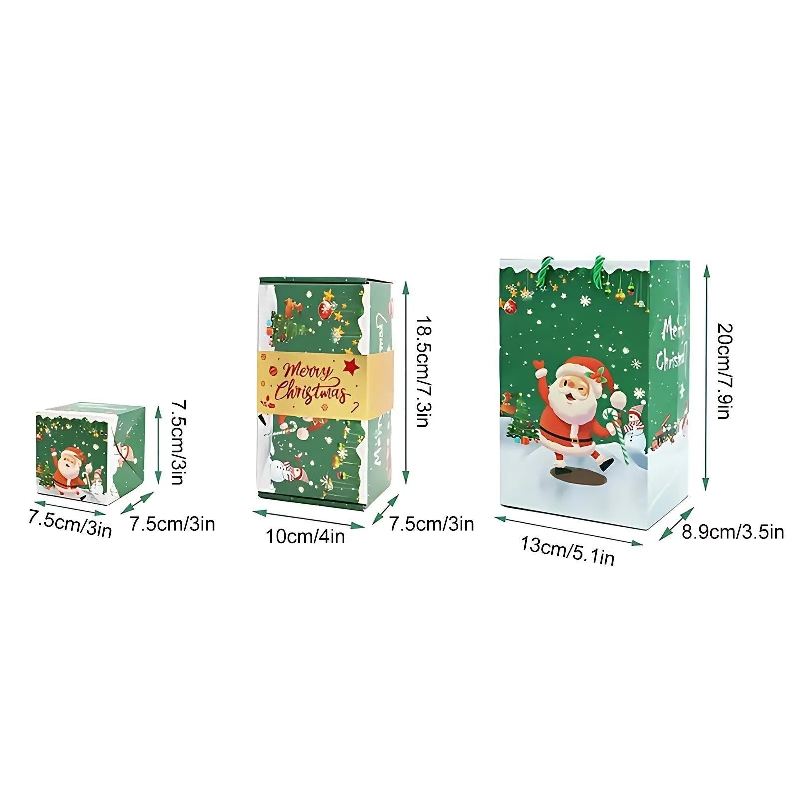 Santa snowman surprise box creative gift set with paper bounce boxes gift box and gift bag red and green colours