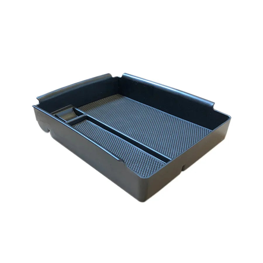 Black wireless charging storage box with Qi compatibility and base support