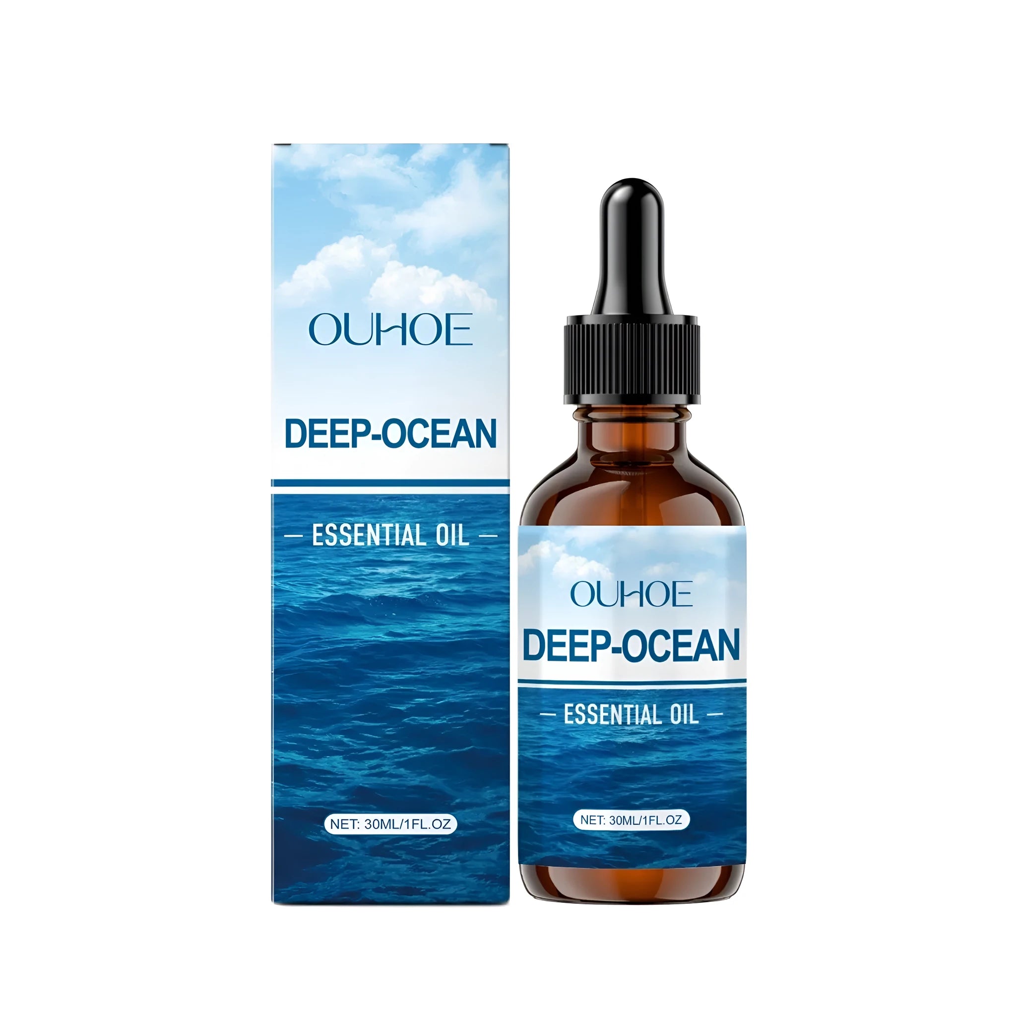 30ml Deep-Ocean Essential Oil bottle with botanical formulation