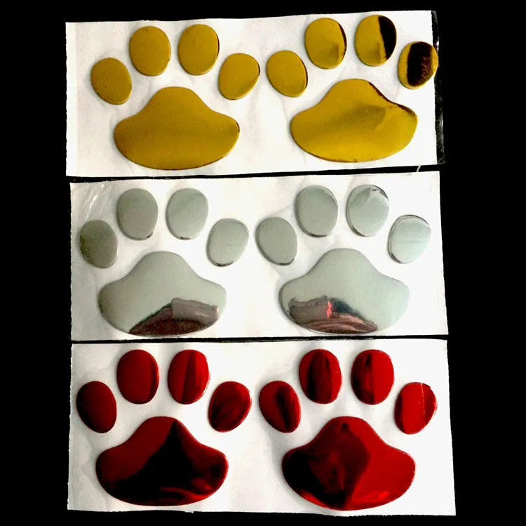 PVC car sticker with hand-shaped brush design and dog footprints pattern for bumper scratch coverage