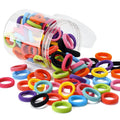 100 soft cotton baby hair ties in 10 colours in jar packaging