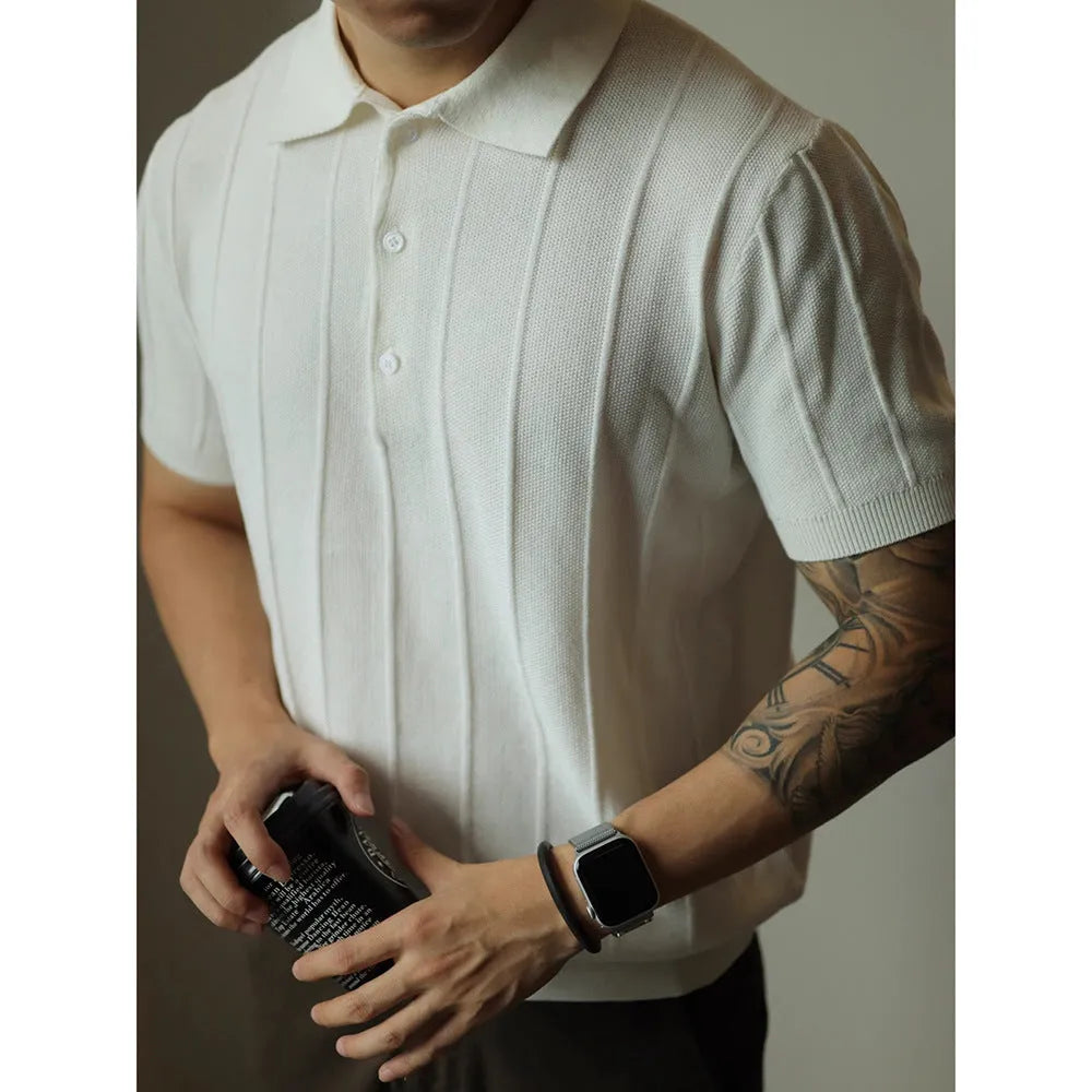 Men's solid colour loose fit polyester t-shirt in black, front view, basic pullover style for casual wear