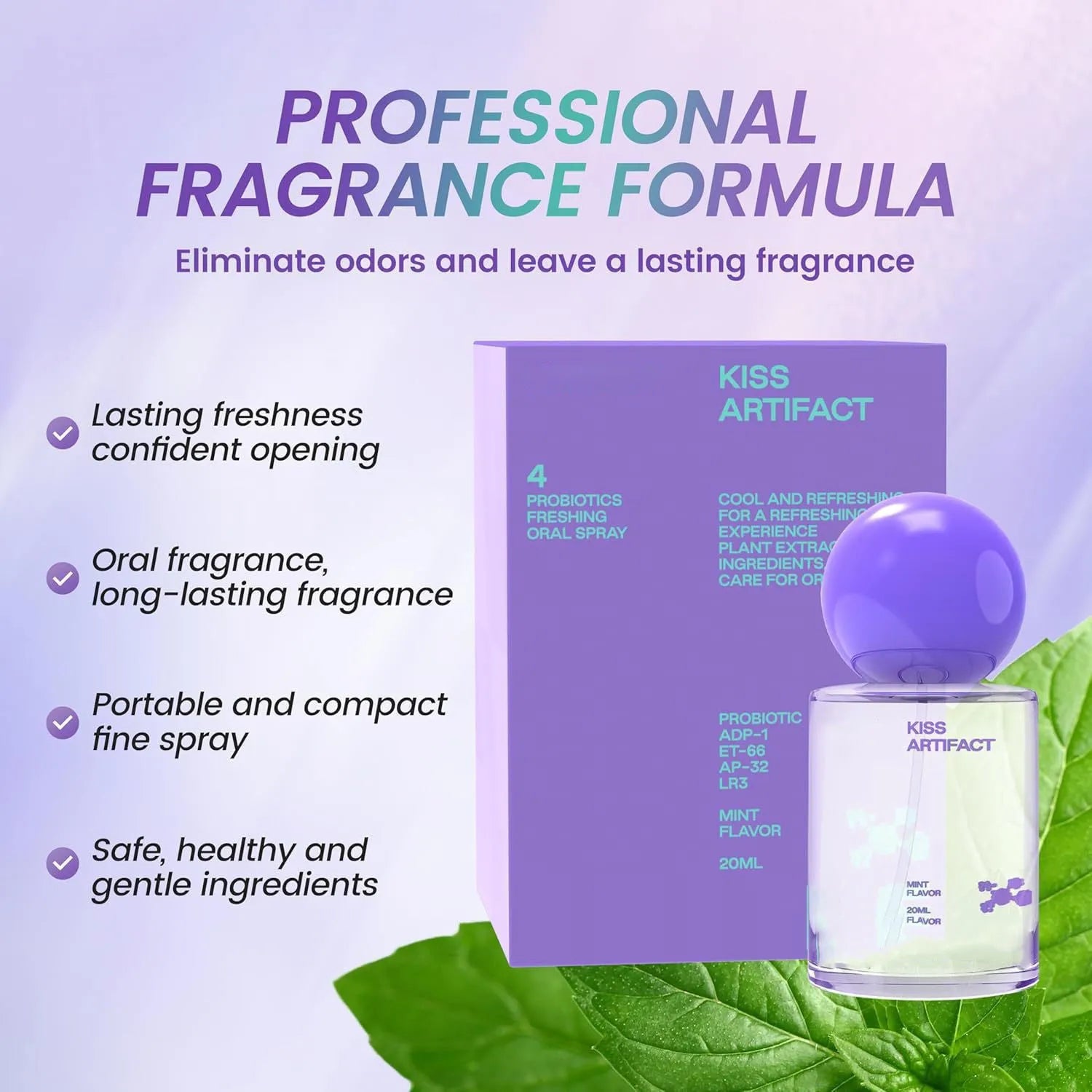 20ml portable oral spray bottle with probiotic formulation for daily hydration