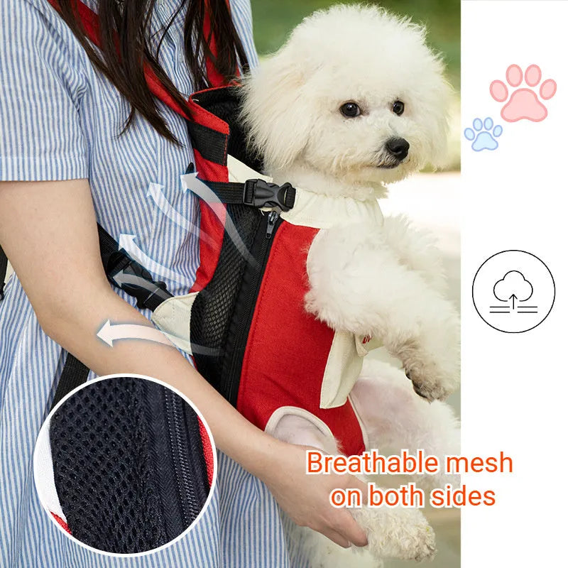 Colourful pet carrier front sling bag with cross shoulder strap for small dogs and cats