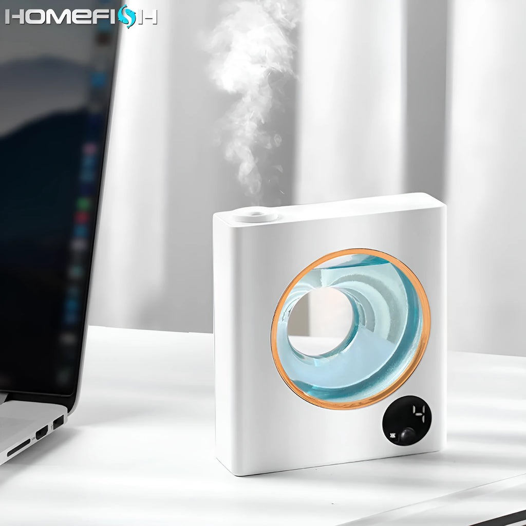 White wall mounted automatic aromatherapy machine with USB charging port