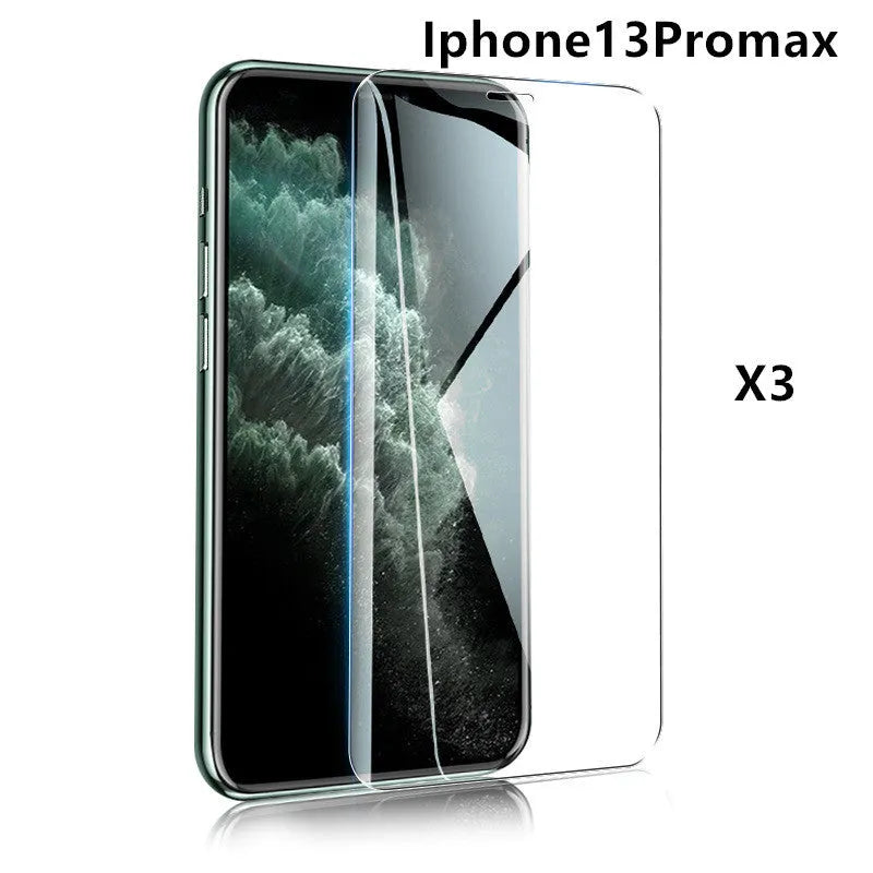 Tempered glass screen protector with 9H hardness and oleophobic coating for smartphones.