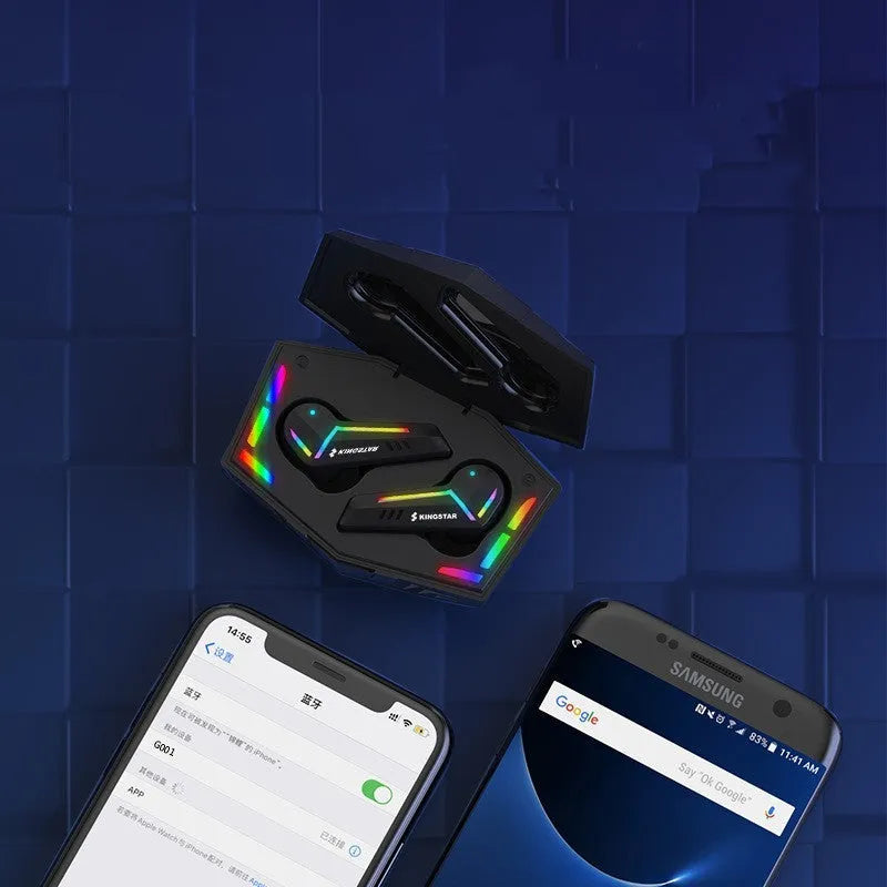 Small black TWS Bluetooth sports headset with earplug design and wireless connectivity
