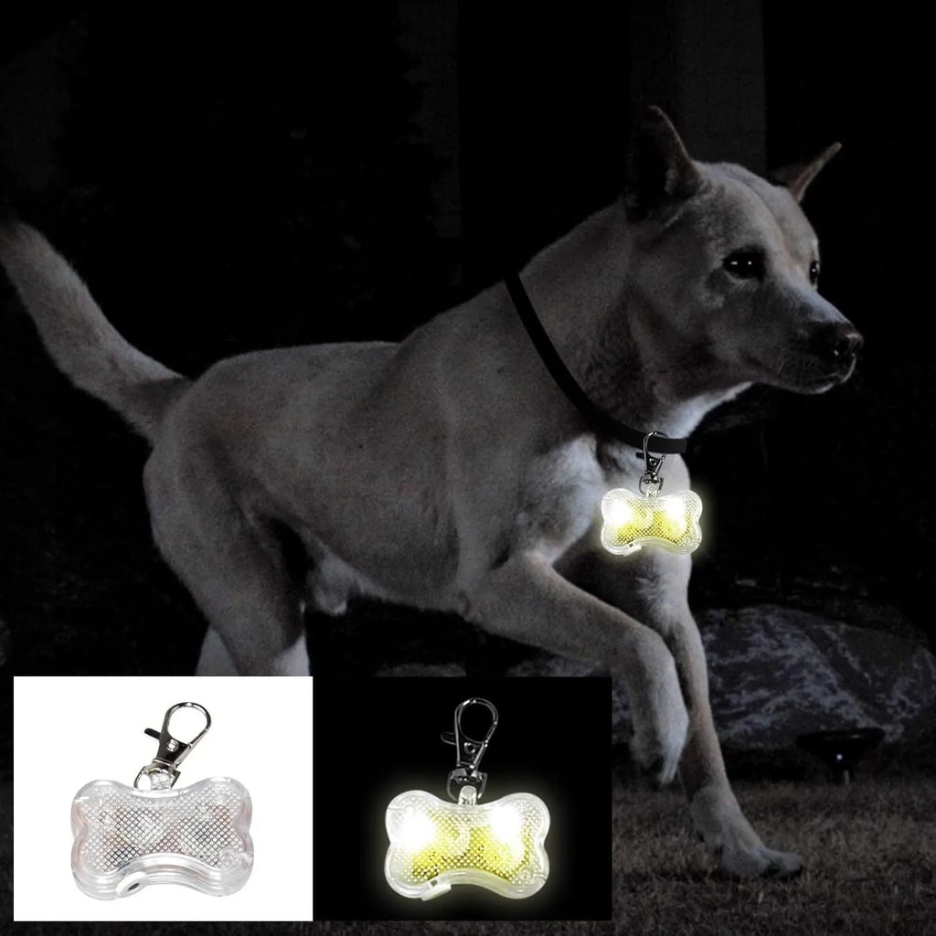 Pet LED luminous bone pendant for cat dog collars in six colour options
