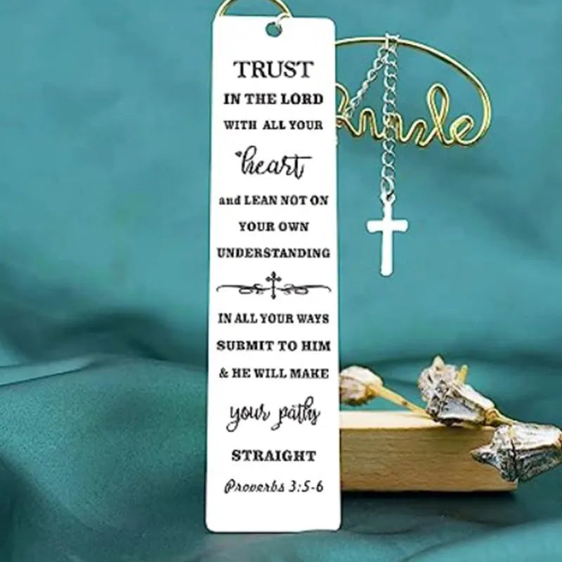 Stainless steel bookmark with Family Bible verse in CFS5170 steel colour.