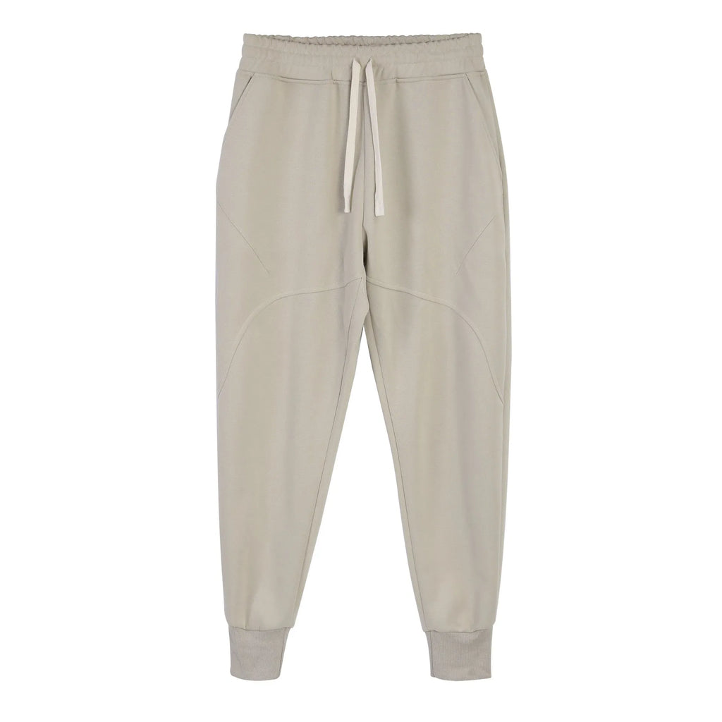 Men's casual ankle-tied drawstring sweatpants in polyester cotton elastic fabric, black colour