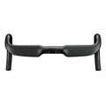 Carbon fiber road bicycle handle bar with double line finish shown in black