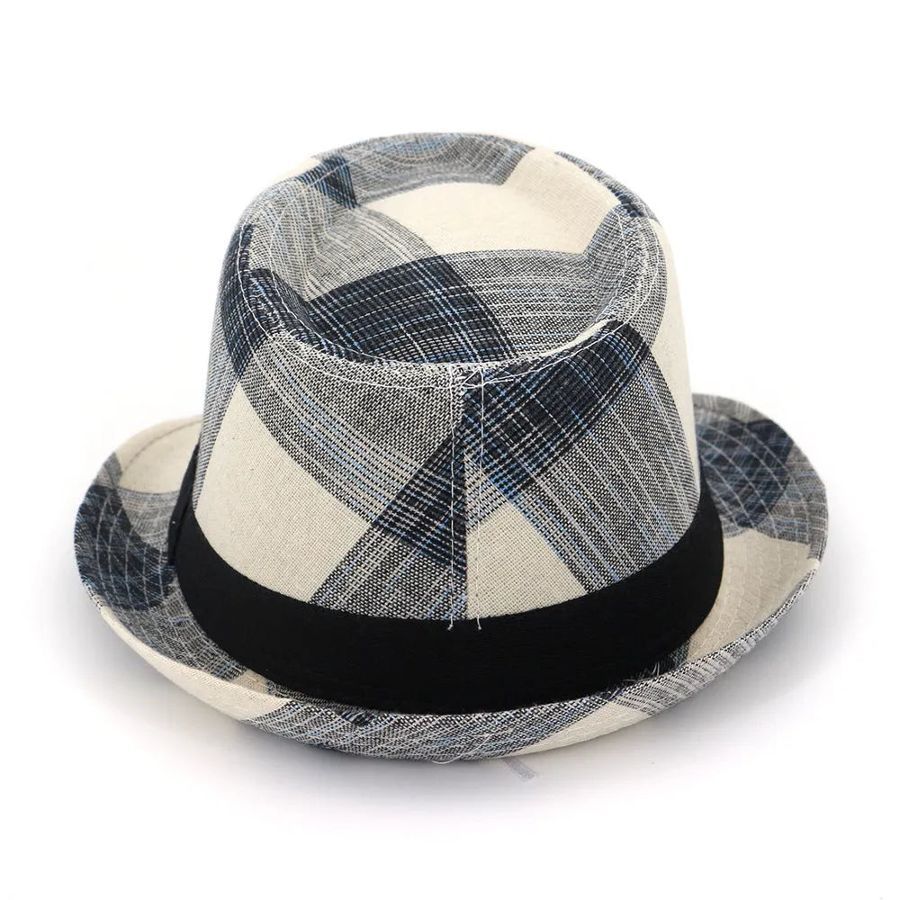 Blue polyester sun hat with a bell crown and wide brim for outdoor sun protection.