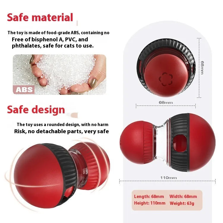 Plastic rotating cat toy with food dropping ball and sound super ball