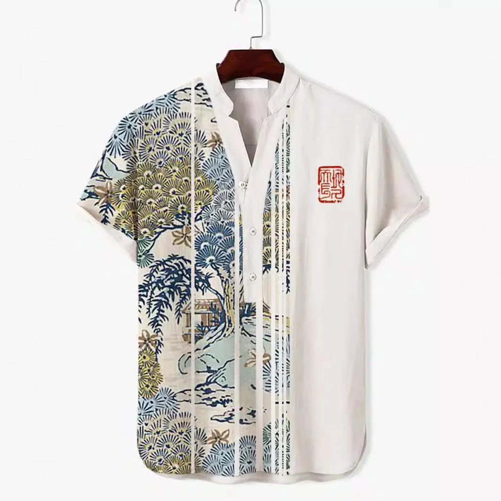 Men's grey short sleeve t-shirt with a colourful 3D digital tiger print on the front.