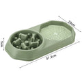 Blue slow feeder interactive dog bowl with maze pattern and non-slip base for healthy eating.