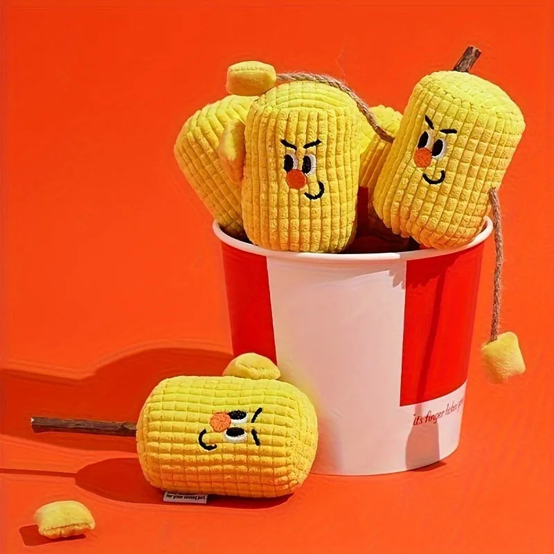 Corn cob shaped cat chew toy made of polio wood for feline teeth cleaning