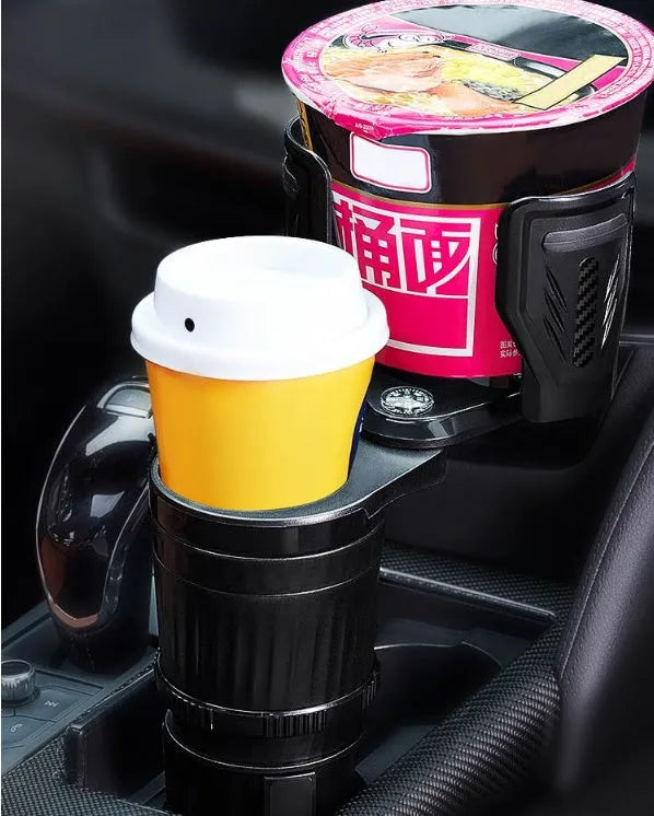 Carbon fibre black car water cup holder with retractable bottom adjustment