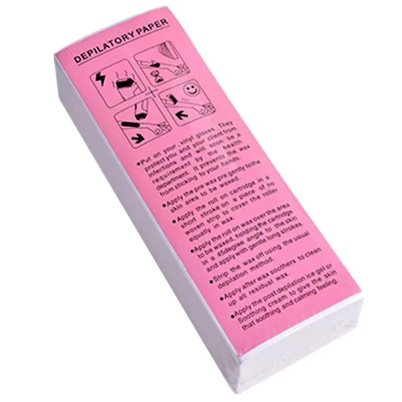 Non-woven hair removal wax strips in a pack for salon and home use
