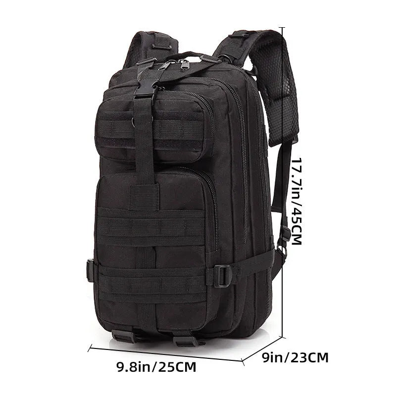 Large khaki hiking backpack with air pillow belt system showing 45cm height for outdoor sports
