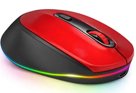24g lightweight wireless mouse in seven colour options showing ergonomic right-handed design