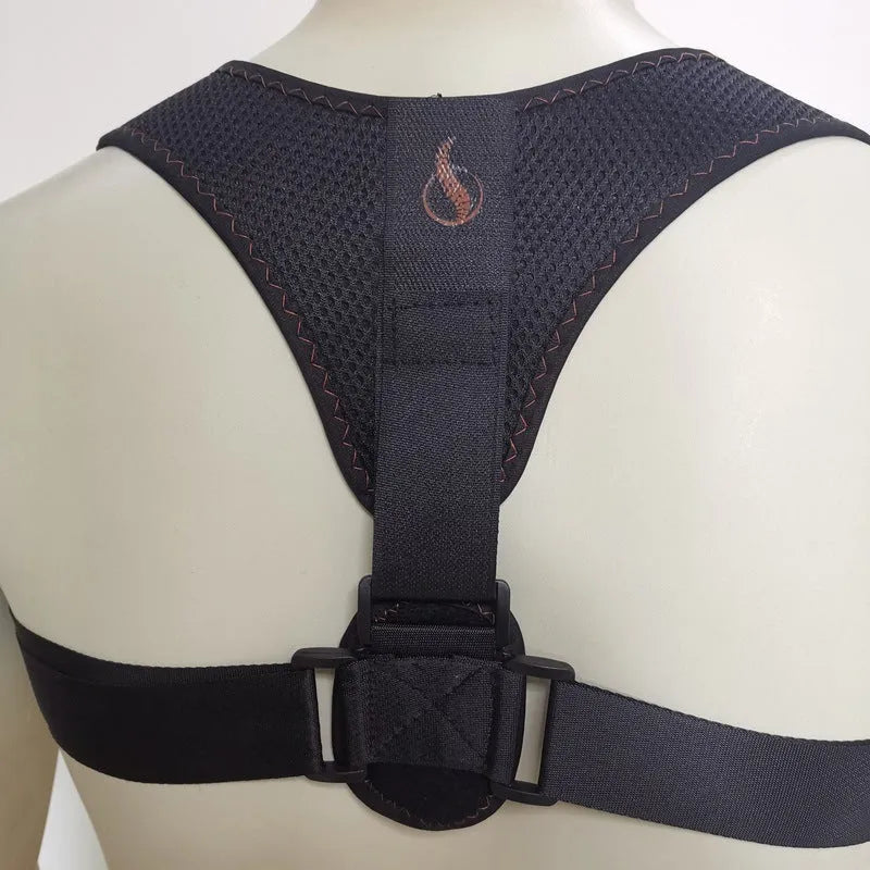 Clavicular belt back posture orthotics band with adjustable shoulder straps in composite cloth
